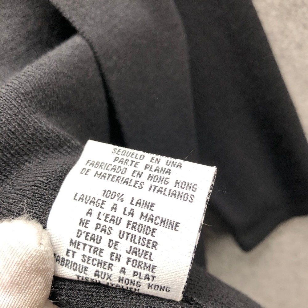 Vintage Eileen Fisher 100% Wool Italian Yarn Open Front Cardigan Jacket Black L - Picture 7 of 9